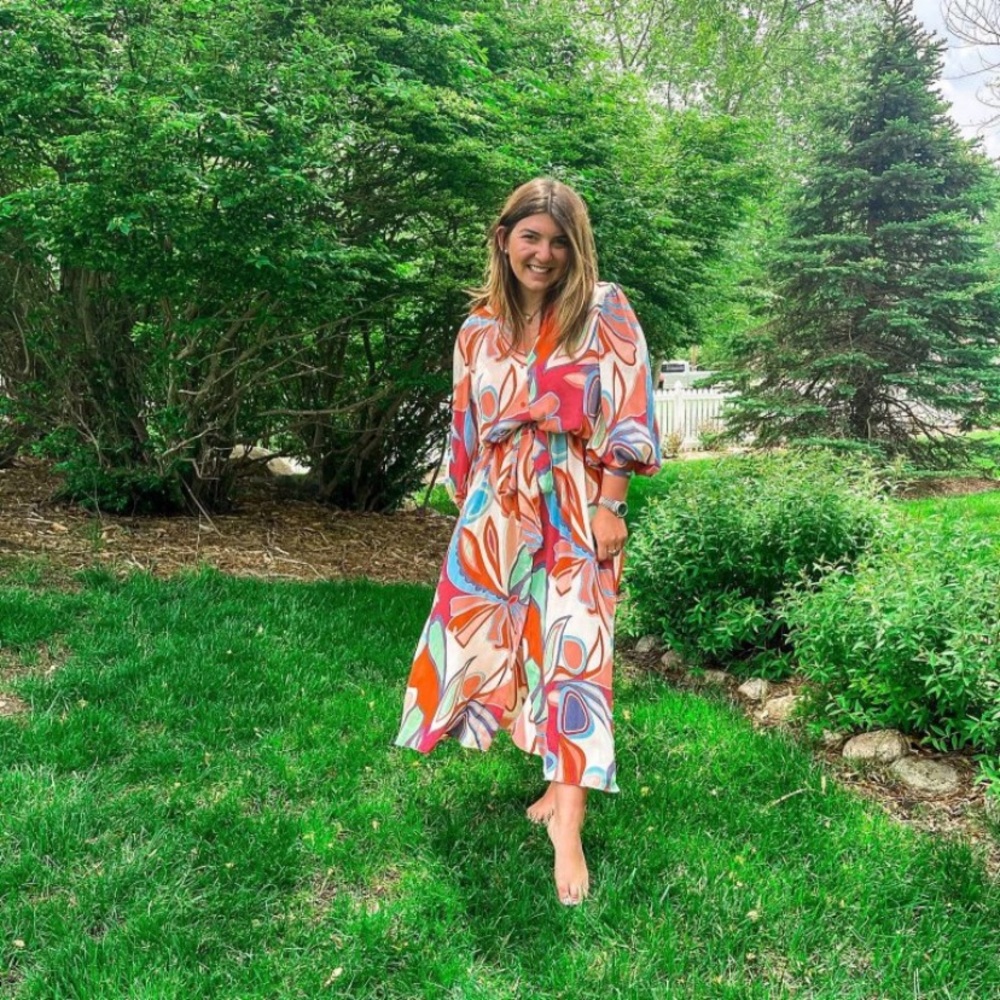 ALEXIS FOR TARGET FLORAL LONG SLEEVE ROBE DRESS - Picture 5 of 8